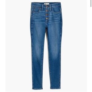 Madewell Mid Rise 9" Buttoned Denim Skinny Jeans